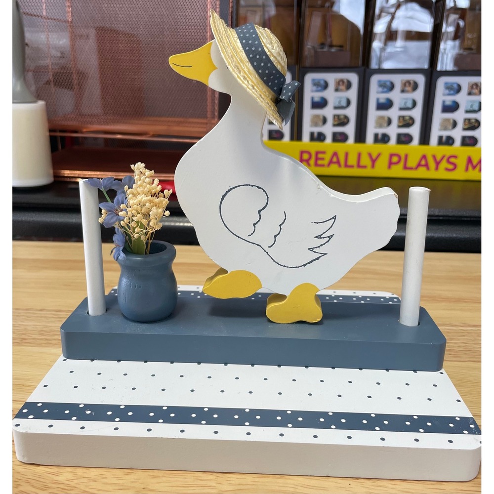 Vintage Style Wooden Country Goose Napkin Holder For Kitchen CottageCore